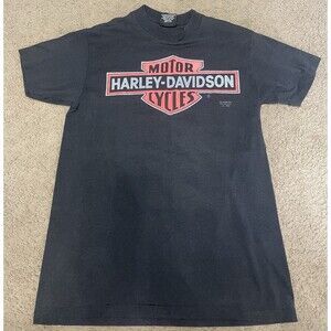 vintage 3d emblem harley davidson t shirt Logo Ft Myer small